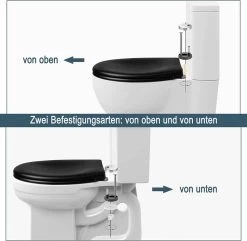 Premium Toilettendeckel, WC Sitz Mit Absenkautomatik Oval,Klodeckel Softclose, Duroplast -Möbel Store Toilettendeckel WC Sitz mit Absenkautomatik Oval W0ITT1002 Matt schwarz8 1280x1280