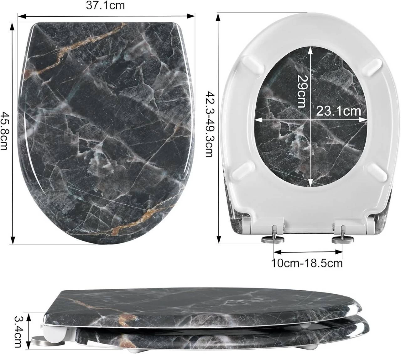 Toilettendeckel Mit Absenkautomatik Motiv, Mit Schnellverschluss, 175 Kg Belastbar 3 Toilettendeckel Mit Absenkautomatik Motiv, Mit Schnellverschluss, 175 Kg Belastbar – Bild 3