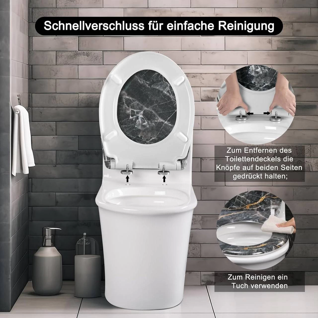 Toilettendeckel Mit Absenkautomatik Motiv, Mit Schnellverschluss, 175 Kg Belastbar 6 Toilettendeckel Mit Absenkautomatik Motiv, Mit Schnellverschluss, 175 Kg Belastbar – Bild 6