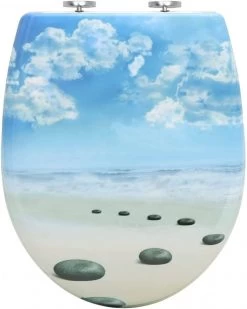 Toilettendeckel Mit Absenkautomatik Premium WC Sitz Klobrille Blauer Himmel