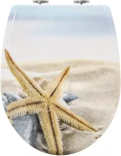 Toilettendeckel Mit Absenkautomatik Premium WC Sitz Klobrille Gelber Seestern