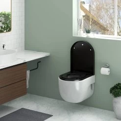 Toilettendeckel Mit Kindersitz, WC-Sitz Mit Absenkautomatik Für Familie, Klodeckel In D-Form -Möbel Store Toilettendeckel mit Kindersitz WC Sitz mit Absenkautomatik f r Familie Klodeckel in D Form WS2932 Schwarz6 1280x1280