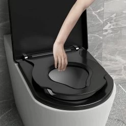 Toilettendeckel Mit Kindersitz, WC-Sitz Mit Absenkautomatik Für Familie, Klodeckel In D-Form -Möbel Store Toilettendeckel mit Kindersitz WC Sitz mit Absenkautomatik f r Familie Klodeckel in D Form WS2932 Schwarz8 1280x1280