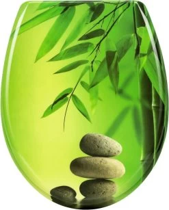 WC-Sitz Duroplast Energiestein Mit Absenkautomatik Grüner Bambus