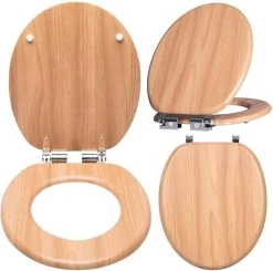 Toilettensitz Mit Absenkautomatik Aus MDF Holzmaserung -Möbel Store Toilettensitz mit Absenkautomatik aus MDF WS2869 Holzmaserung3 1280x1280