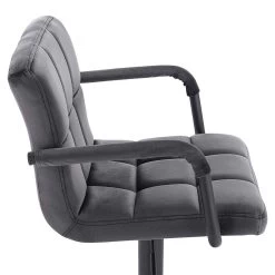 2er-Set Barstuhl Mit Rückenlehne Aus Samt Dunkelgrau -Möbel Store Tresenhocker Bistrohocker R ckenlehne Samt dunkelgrau6 1280x1280