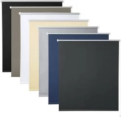 WOLTU Verdunklungsrollo Thermorollo Klemmfix Ohne Bohren Anthrazit