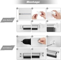 WOLTU Verdunklungsrollo Thermorollo Klemmfix Ohne Bohren Anthrazit -Möbel Store Verdunklungsrollo Thermorollo Klemmfix ohne Bohren TR5700an01 Anthrazit7 1280x1280