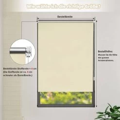 WOLTU Verdunklungsrollo Thermorollo Klemmfix Ohne Bohren Beige -Möbel Store Verdunklungsrollo Thermorollo Klemmfix ohne Bohren TR5700be01 Beige8 1280x1280