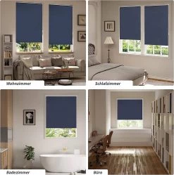 WOLTU Verdunklungsrollo Thermorollo Klemmfix Ohne Bohren Blau -Möbel Store Verdunklungsrollo Thermorollo Klemmfix ohne Bohren TR5700bl02 Blau9 1280x1280
