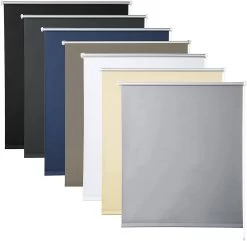 WOLTU Verdunklungsrollo Thermorollo Klemmfix Ohne Bohren Grau