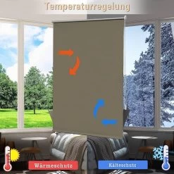WOLTU Verdunklungsrollo Thermorollo Klemmfix Ohne Bohren Taupe -Möbel Store Verdunklungsrollo Thermorollo Klemmfix ohne Bohren TR5700ta03 Taupe3 1280x1280