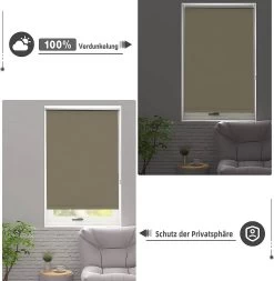 WOLTU Verdunklungsrollo Thermorollo Klemmfix Ohne Bohren Taupe -Möbel Store Verdunklungsrollo Thermorollo Klemmfix ohne Bohren TR5700ta03 Taupe4 1280x1280