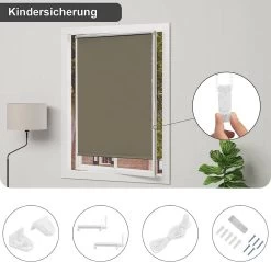 WOLTU Verdunklungsrollo Thermorollo Klemmfix Ohne Bohren Taupe -Möbel Store Verdunklungsrollo Thermorollo Klemmfix ohne Bohren TR5700ta03 Taupe5 1280x1280