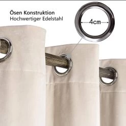 Verdunklungsgardine Mit Ösen In Vielen Farben, (2 Stück) -Möbel Store Verdunklungsvorhang Blickdicht Samtvorhaenge VH6066hsd 2 beige2 1280x1280