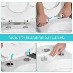 WC-Sitz Kunststoff Weiß Mit Absenkautomatik D-Form -Möbel Store WC Sitz Absenkautomatik Schnellbefestigung Antibakterielle D Form WS2545 Weiss3 1280x1280