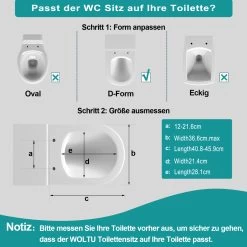 WC-Sitz Kunststoff Weiß Mit Absenkautomatik D-Form -Möbel Store WC Sitz Absenkautomatik Schnellbefestigung Antibakterielle D Form WS2545 Weiss4 1280x1280