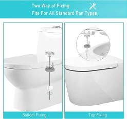 WC-Sitz Kunststoff Weiß Mit Absenkautomatik D-Form -Möbel Store WC Sitz Absenkautomatik Schnellbefestigung Antibakterielle D Form WS2545 Weiss7 1280x1280