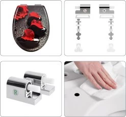 WC-Sitz Duroplast Oval Mit Absenkautomatik Rose -Möbel Store WC Sitz Duroplast Oval mit Absenkautomatik WS2547 Rose5 1280x1280