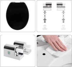 WC-Sitz Duroplast Oval Mit Absenkautomatik Schwarz -Möbel Store WC Sitz Duroplast Oval mit Absenkautomatik WS2553 Schwarz7 1280x1280