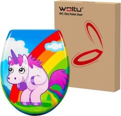 WC-Sitz Duroplast Mit Absenkautomatik Oval Einhorn