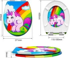 WC-Sitz Duroplast Mit Absenkautomatik Oval Einhorn -Möbel Store WC Sitz Duroplast Oval mit Absenkautomatik WS2560 Einhorn6 1280x1280