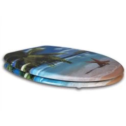 WC-Sitz Duroplast WC Deckel Mit Absenkautomatik Toilettendeckel -Möbel Store WC Sitz Duroplast mit Absenkautomatik Sandstrand Starfish WS2763 3 1280x1280