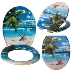 WC-Sitz Duroplast WC Deckel Mit Absenkautomatik Toilettendeckel -Möbel Store WC Sitz Duroplast mit Absenkautomatik Sandstrand Starfish WS2763 4 1280x1280