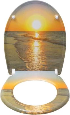 WC-Sitz Duroplast Sonnenaufgang Mit Absenkautomatik Und Schnellbefestigung -Möbel Store WC Sitz Duroplast mit Absenkautomatik und Schnellbefestigung 2439 Sonnenaufgang3 1280x1280