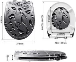 WC-Sitz Duroplast Tautropfen Grau Mit Absenkautomatik Und Schnellbefestigung -Möbel Store WC Sitz Duroplast mit Absenkautomatik und Schnellbefestigung 2466 Tautropfen Grau5 1280x1280