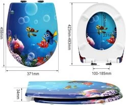WC-Sitz Duroplast Goldfisch Cartoon Mit Absenkautomatik Und Schnellbefestigung -Möbel Store WC Sitz Duroplast mit Absenkautomatik und Schnellbefestigung 2512 Goldfisch Cartoon5 1280x1280