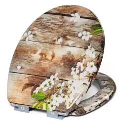 WC-Sitz Duroplast Mit Absenkautomatik Weisse Blüte -Möbel Store WC Sitz Duroplast mit Absenkautomatik weisse Bluete WS2727 3 1280x1280