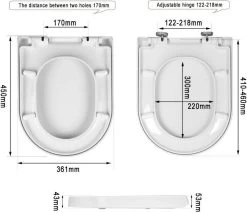 WC-Sitz Toilettendeckel Kunststoff Mit Absenkautomatik Weiß -Möbel Store WC Sitz Kunststoff U Form mit Absenkautomatik WS2544 weiss3 1280x1280