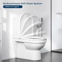 WC-Sitz Toilettendeckel Kunststoff Mit Absenkautomatik Weiß -Möbel Store WC Sitz Kunststoff U Form mit Absenkautomatik WS2544 weiss4 1280x1280
