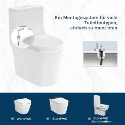 WC-Sitz Toilettendeckel Kunststoff Mit Absenkautomatik Weiß -Möbel Store WC Sitz Kunststoff U Form mit Absenkautomatik WS2544 weiss8 1280x1280