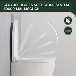 WC-Sitz Kunststoff Mit Absenkautomatik Antibakteriell Weiß -Möbel Store WC Sitz Kunststoff mit Absenkautomatik Antibakteriell WS2586 Weiss3 1280x1280