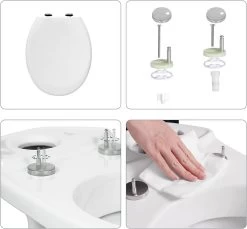 WC-Sitz Absenkautomatik, Fast Fix, Softclose Scharnier, Weiß -Möbel Store WC Sitz Kunststoff mit Absenkautomatik und Schnellbefestigung 2327 Weiss7 1280x1280