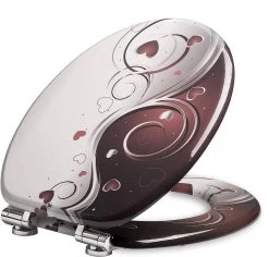 WC Sitz Mit Absenkautomatik, MDF-Holzkern, Aus Zink Verchromt Scharniere Herzen -Möbel Store WC Sitz MDF mit Absenkautomatik 2383 Herzen8 1280x1280