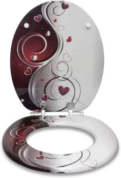 WC Sitz Mit Absenkautomatik, MDF-Holzkern, Aus Zink Verchromt Scharniere Herzen -Möbel Store WC Sitz MDF mit Absenkautomatik 2383 Herzen9 1280x1280