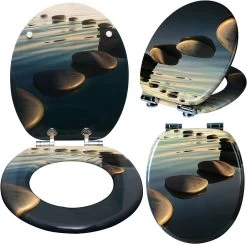 WC-Sitz MDF Mit Absenkautomatik Stones Grau -Möbel Store WC Sitz MDF mit Absenkautomatik WS2653 Stones Grau8 1280x1280