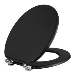 WC-Sitz Toilettensitz Mit Absenkautomatik, MDF Holzkern, Softclose Scharnier, Antibakteriell -Möbel Store WC Sitz Toilettensitz mit Absenkautomatik MDF Holzkern Softclose Scharnier Antibakteriell WS2883 Schwarz Holzmaserung4 1280x1280