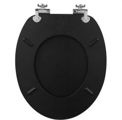 WC-Sitz Toilettensitz Mit Absenkautomatik, MDF Holzkern, Softclose Scharnier, Antibakteriell -Möbel Store WC Sitz Toilettensitz mit Absenkautomatik MDF Holzkern Softclose Scharnier Antibakteriell WS2883 Schwarz Holzmaserung5 1280x1280