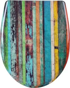 WC-Sitz Aus Duroplast Mehrfarbig Retro Mit Absenkautomatik & Schnellbefestigung