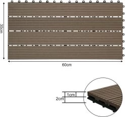 WPC Terrassendielen Holz-Optik 30x60cm, Klickfliese (6 Stück / 1 M²) -Möbel Store WPC Terrassendielen Holz Optik 30x60cm Klickfliese 6 St ck 1 m GTF005br Braun3 1280x1280