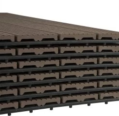 WPC Terrassendielen Holz-Optik 30x60cm, Klickfliese (6 Stück / 1 M²) -Möbel Store WPC Terrassendielen Holz Optik 30x60cm Klickfliese 6 St ck 1 m GTF005br Braun7 1280x1280