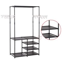 Kleiderständer Mit Ablage Und Haken Kleiderstange Schuhablage Schwarz 12 Kleiderständer Mit Ablage Und Haken Kleiderstange Schuhablage Schwarz -Möbel Store Waeschestaender mit Ablage SR0028 5 1280x1280