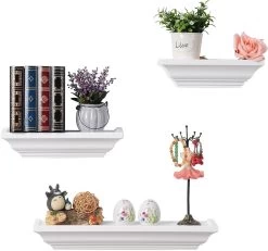 Wandregal 3er Bücherregal Holz Board Regal Freischwebend Schweberegal Barock -Möbel Store Wandregal 3er B cherregal Holz Board Regal freischwebend Schweberegal Barock RG9295ws Weiss4 1280x1280