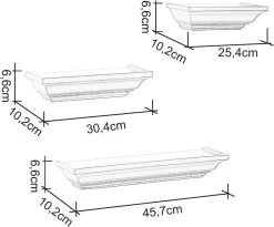 Wandregal 3er Bücherregal Holz Board Regal Freischwebend Schweberegal Barock -Möbel Store Wandregal 3er B cherregal Holz Board Regal freischwebend Schweberegal Barock RG9295ws Weiss5 1280x1280