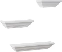 Wandregal 3er Bücherregal Holz Board Regal Freischwebend Schweberegal Barock