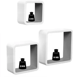 Wandregal Cube CD Regal 3er Set Hängeregal Würfel -Möbel Store Wandregal Cube CD Regal 3er Set H ngeregal W rfel RG9236ws weiss2 1280x1280